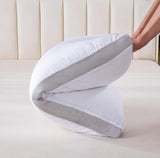 Bamboo Cooling Pillows Twin Pack - Luxury Plush Down-Like Microfibre Pillows for Bedding - Ultra Soft, Comfy & Breathable Standard Pillows - Close-Up Angle