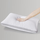 Bamboo Cooling Pillows Twin Pack - Luxury Plush Down-Like Microfibre Pillows for Bedding - Ultra Soft, Comfy & Breathable Standard Pillows - Low Angle