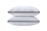 Luxury Bamboo Cooling Twin pack plush down-like pillows with 2 bonus quilted waterproof pillow protectors - Front View