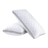 Luxury Bamboo Cooling Twin pack plush down-like pillows with 2 bonus quilted waterproof pillow protectors - 45-Degree Angle
