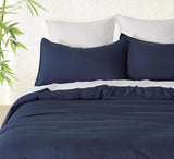Bamboo Microfibre Quilt Cover Set - Navy - Double - Front View