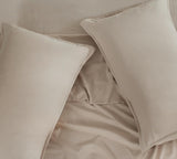 Vintage Washed Microfibre Quilt Cover Set (3Pcs) - Linen - Double Size - 45-Degree Angle