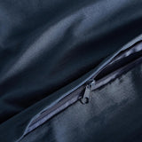 Vintage Washed Microfibre Quilt Cover Set (3Pcs) - Navy - Double Size - Top-Down View