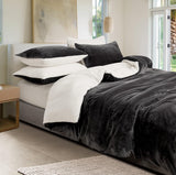2-in-1 Teddy Sherpa Quilt Cover Set (Double Size - Charcoal)