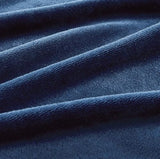 2-in-1 Teddy Sherpa Quilt Cover Set (Navy Blue, Double) - Rear View