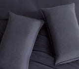 Bamboo Microfibre Sheet Set - Charcoal - Double - Rear View