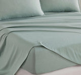 Bamboo Microfibre Sheet Set - Sage Green - Double - Side View
