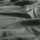 Vintage Washed Microfibre Sheet Set with 2 Pillowcases - Khaki Green - Double - Close-Up Angle