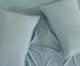 Vintage Washed Microfibre Sheet Set with 2 Pillowcases - Seafoam - Double - Top-Down View