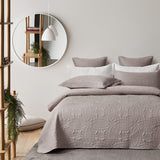 Lisbon Quilted 3-Piece Embossed Coverlet Set (Beige, Double/Queen)