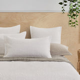 Lisbon Quilted 3-Piece Embossed Coverlet Set (White, Double/Queen) - Side View