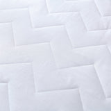 100% Ultra-Soft Cotton Quilted Anti-Microbial Mattress Cover Protector - White - Queen Size - Top-Down View