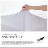 100% Ultra-Soft Cotton Quilted Anti-Microbial Mattress Cover Protector - White - Queen Size - 45-Degree Angle