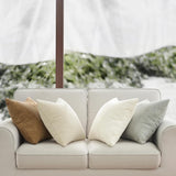 Corduroy Velvet Cushion Covers - Soft Velvet Fabric with Hidden Zipper - Stylish Mix of Beige Shades, 45cm x 45cm (Pack of 4) - Front View