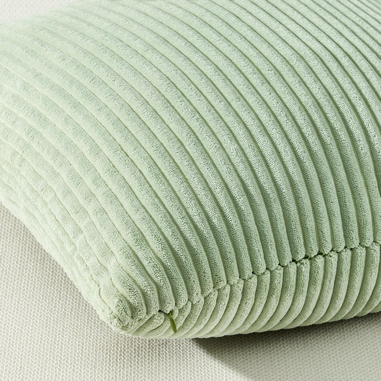 Corduroy Velvet Cushion Covers - Soft Velvet Fabric with Hidden Zipper - Stylish Mix of Green Shades, 45cm x 45cm (Pack of 4)