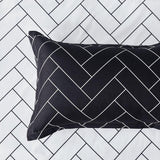 Print Microfibre Quilt Cover Set (3Pcs) - Ultra Soft, Comfy, Luxurious Duvet Cover with Zipper Closure - Elegant Design Quilt Cover Set for Bedding - Glen - Queen Size - Side View