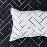 Print Microfibre Quilt Cover Set (3Pcs) - Ultra Soft, Comfy, Luxurious Duvet Cover with Zipper Closure - Elegant Design Quilt Cover Set for Bedding - Glen - Queen Size - Top-Down View