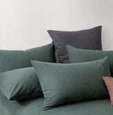 100% Jersey Cotton Quilt Cover Set - Green - Queen - Side View