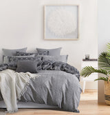 100% Cotton Reversible Quilt Cover Set - Manhattan - Queen Size - Front View