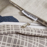 100% Cotton Oliver Reversible Printed Quilt Cover Set - Queen Size - 45-Degree Angle