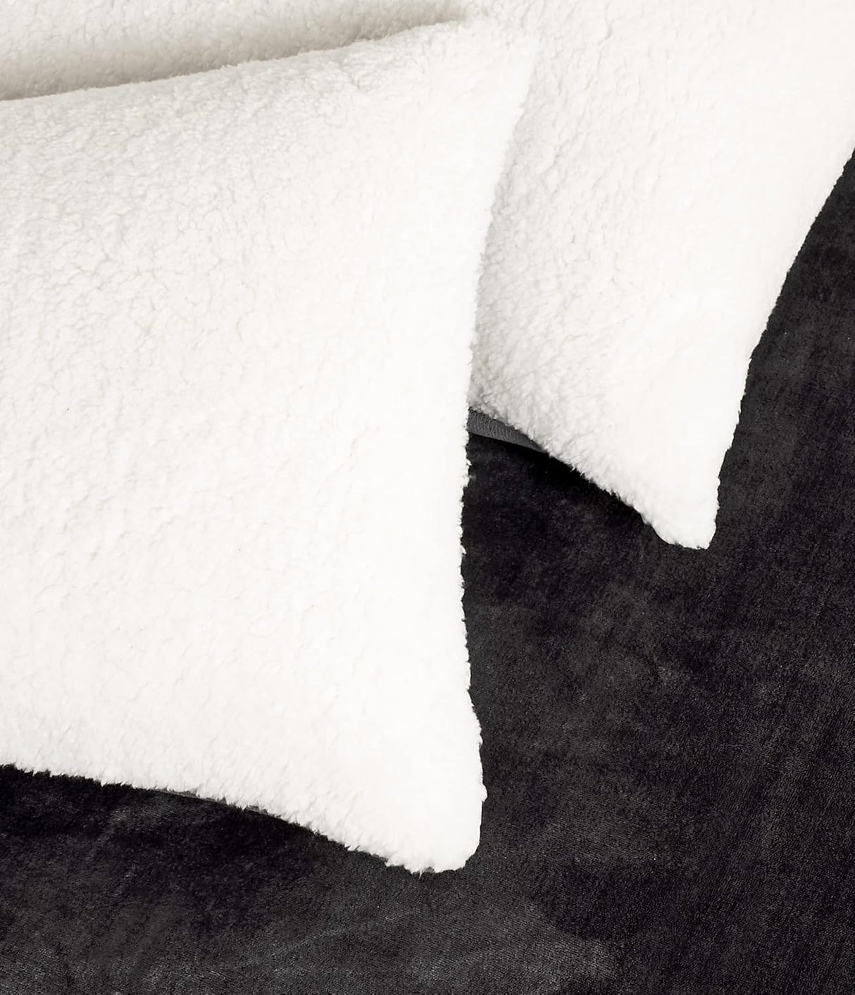 2-in-1 Teddy Sherpa Quilt Cover Set (Queen Size - Charcoal)