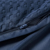 100% Premium Waffle Microfibre Quilt Cover Set (3Pcs) - Indigo - Queen - 45-Degree Angle