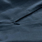 100% Cotton Vintage Washed Bed Quilt Cover Set - Dark Indigo - Queen Size - Close-Up Angle