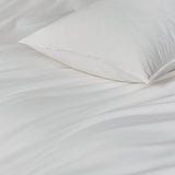 100% Cotton Vintage Washed Bed Quilt Cover Set - White - Queen Size - Side View
