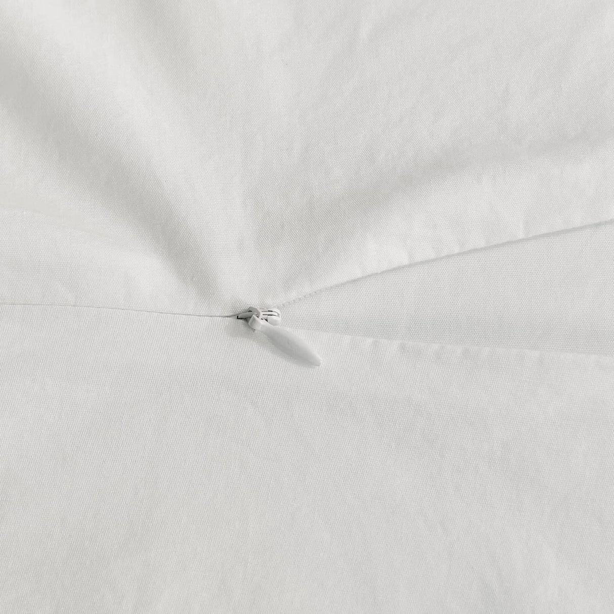 100% Cotton Vintage Washed Bed Quilt Cover Set - White - Queen Size