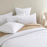 Vintage Washed Microfibre Quilt Cover Set (3Pcs) - White - Queen Size - Side View