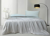 Ice Cooling Reversible Summer Comforter Blanket (Blue and Grey, Queen/King) - Front View