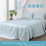 Ice Cooling Reversible Summer Comforter Blanket (Blue and Grey, Queen/King) - Side View