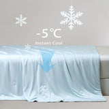 Ice Cooling Reversible Summer Comforter Blanket (Blue and Grey, Queen/King) - Top-Down View