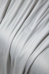 Ice Cooling Reversible Summer Comforter Blanket (Blue and Grey, Queen/King) - Close-Up Angle