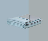Ice Cooling Reversible Summer Comforter Blanket (Blue and Grey, Queen/King) - Low Angle