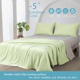 Ice Cooling Reversible Summer Comforter Blanket (Green and Grey, Queen/King) - Side View