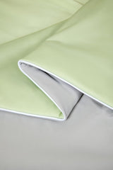 Ice Cooling Reversible Summer Comforter Blanket (Green and Grey, Queen/King) - 45-Degree Angle