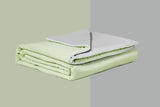 Ice Cooling Reversible Summer Comforter Blanket (Green and Grey, Queen/King) - Low Angle