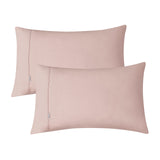 Vintage Washed 100% Cotton Sheet Set with 2 Pillowcases - Pink - Queen Size - Side View
