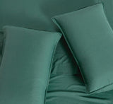 Bamboo Microfibre Sheet Set - Green - Queen - Top-Down View