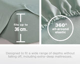 Bamboo Microfibre Sheet Set - Sage Green - Queen - Rear View
