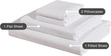 Bamboo Microfibre Sheet Set - White - Queen - 45-Degree Angle