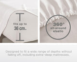 Bamboo Microfibre Sheet Set - White - Queen - Rear View