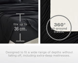 Vintage Washed Microfibre Sheet Set with 2 Pillowcases - Black - Queen - Rear View