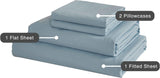 Vintage Washed Microfibre Sheet Set (Blue, Queen) - 45-Degree Angle