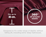 Vintage Washed Microfibre Sheet Set (Burgundy, Queen) - Top-Down View