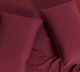 Vintage Washed Microfibre Sheet Set (Burgundy, Queen) - Rear View