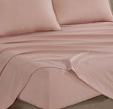 Vintage Washed Microfibre Sheet Set (Pink, Queen) - Side View