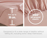 Vintage Washed Microfibre Sheet Set (Pink, Queen) - Top-Down View
