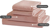 Vintage Washed Microfibre Sheet Set (Pink, Queen) - 45-Degree Angle
